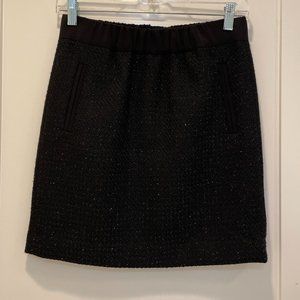 Ann Taylor LOFT Skirt Black Tweed with Double Welt Pockets (Size XXS)